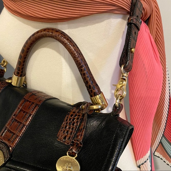 Brahmin leather satchel with croco trim - Picture 5 of 9